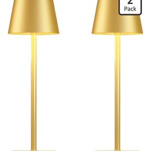 Mini Gold LED Party Table Lamps - Set of 2
